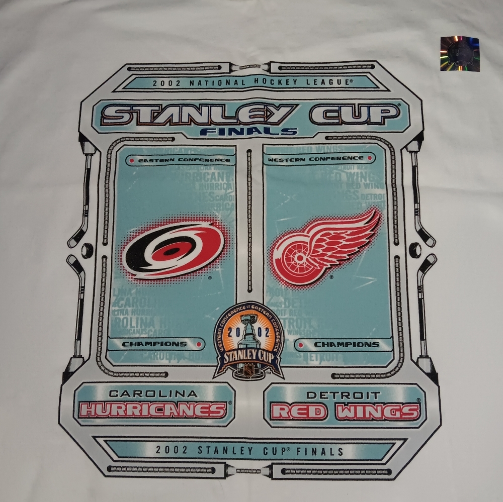 New 2002 Detroit Red Wings Stanley Cup Championship Shirt Vintage Tee Carolina